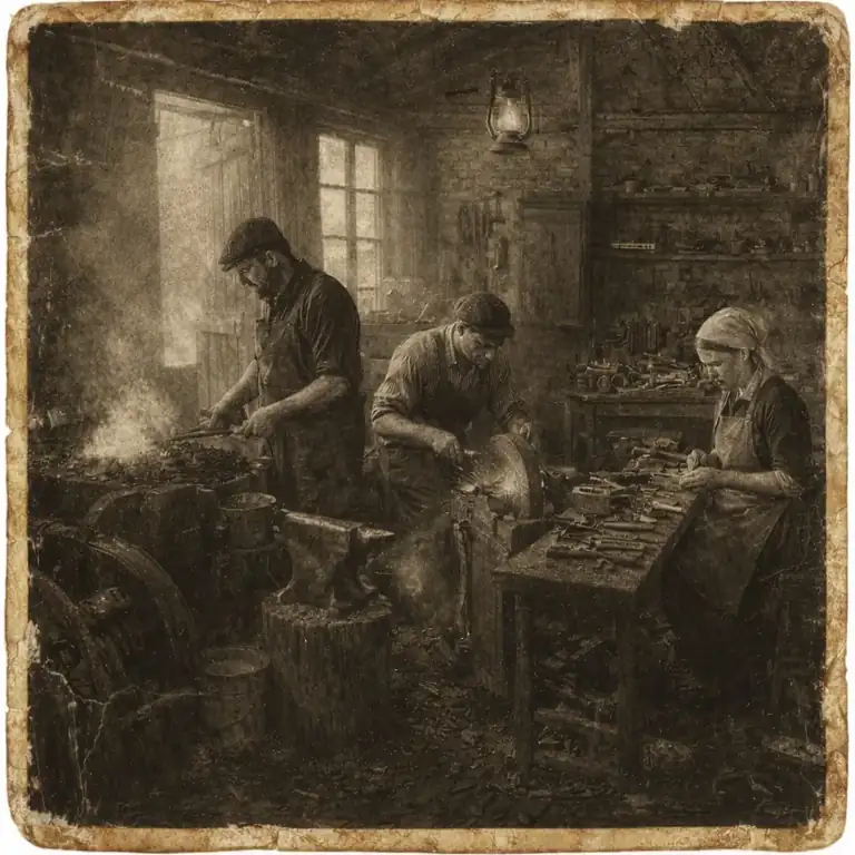 Historical Swabian craft workshop, circa 1890s