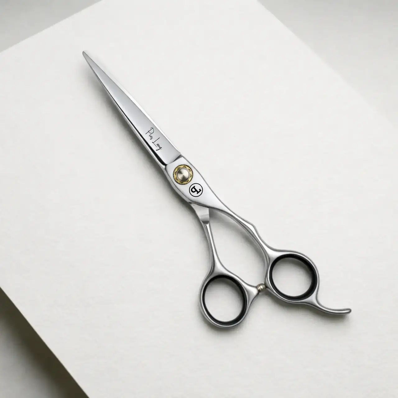 PIUS LANG Professional Hairdressing Scissors — precision convex blades with ergonomic offset design